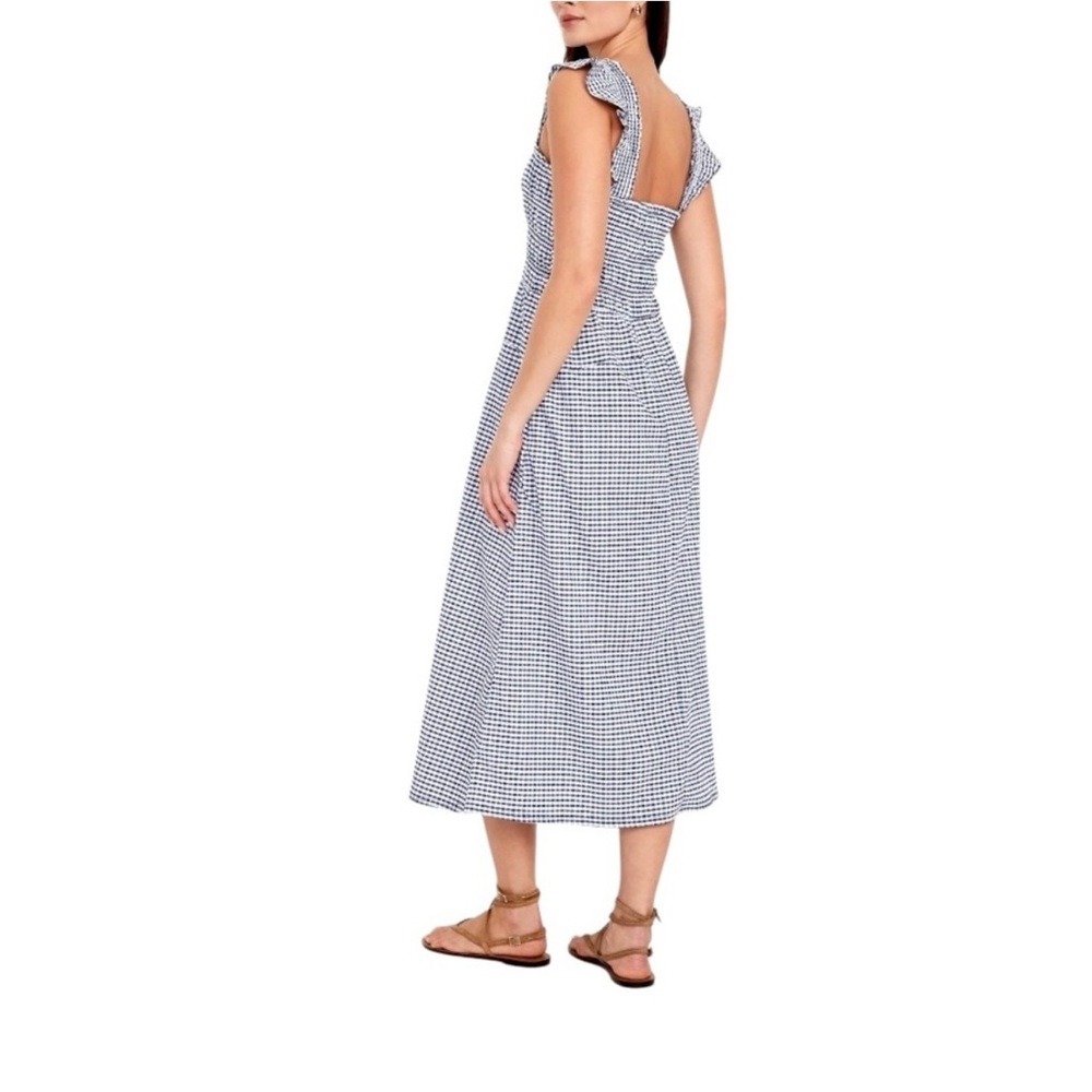 Old Navy Navy and White Gingham Midi Dress - Picture 2 of 6